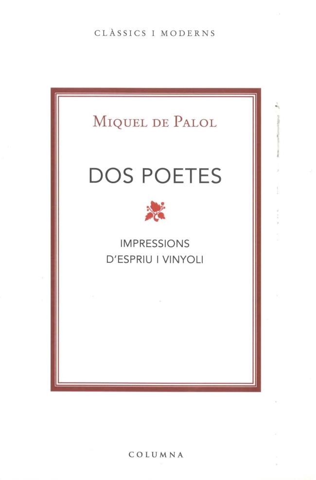 Dos poetes | 9788466407571 | Palol, Miquel de | Llibres.cat | Llibreria online en català | La Impossible Llibreters Barcelona