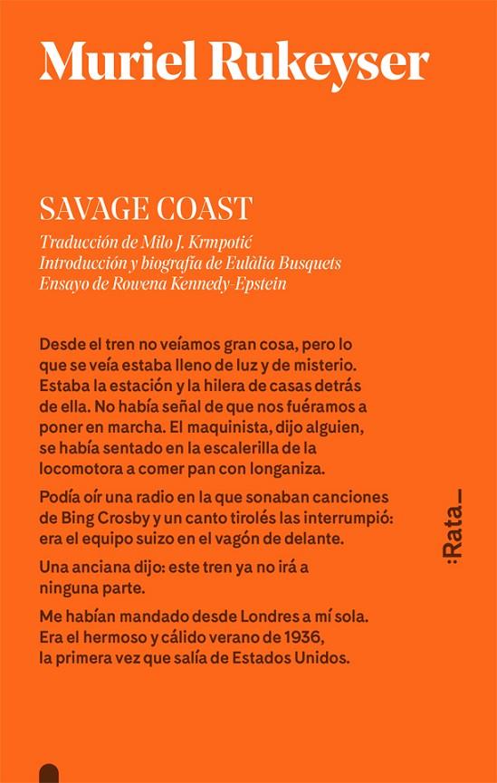 Savage Coast | 9788416738113 | Muriel Rukeyser | Llibres.cat | Llibreria online en català | La Impossible Llibreters Barcelona