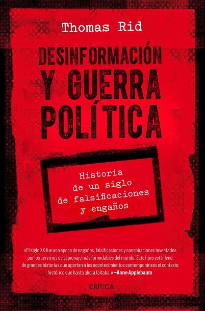 Desinformación y guerra política | 9788491992776 | Rid, Thomas | Llibres.cat | Llibreria online en català | La Impossible Llibreters Barcelona