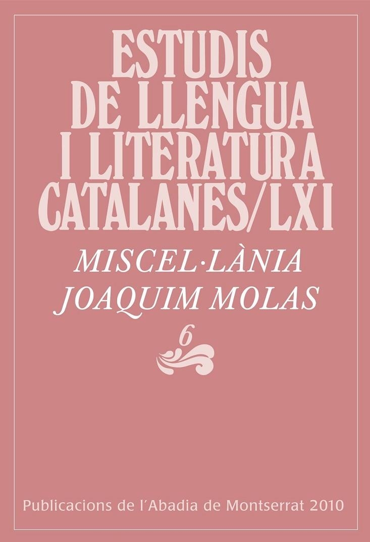 Estudis de llengua i literatura catalanes / LXI. Miscel·lania Joaquim Molas | 9788498833133 | Diversos  | Llibres.cat | Llibreria online en català | La Impossible Llibreters Barcelona
