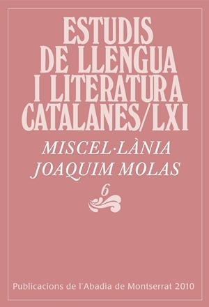 Estudis de llengua i literatura catalanes / LXI. Miscel·lania Joaquim Molas | 9788498833133 | Diversos  | Llibres.cat | Llibreria online en català | La Impossible Llibreters Barcelona