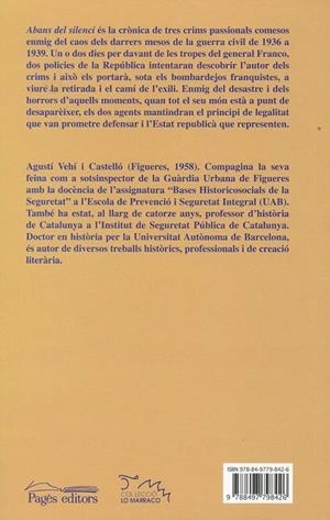 Abans del silenci | 9788497798426 | Vehí, Agustí | Llibres.cat | Llibreria online en català | La Impossible Llibreters Barcelona
