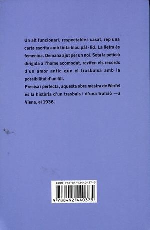 Una lletra femenina de color blau pàl·lid | 9788492440375 | Werfel, Franz | Llibres.cat | Llibreria online en català | La Impossible Llibreters Barcelona