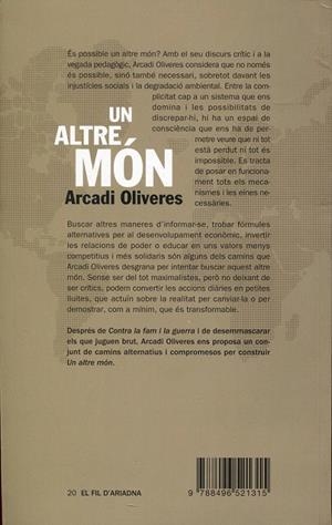 Un altre món | 9788496521315 | Oliveres Boadella , Arcadi | Llibres.cat | Llibreria online en català | La Impossible Llibreters Barcelona