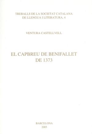 CAPBREU DE BENIFALLET DE 1373, EL | 9788472837829 | CASTELLVELL, VENTURA | Llibres.cat | Llibreria online en català | La Impossible Llibreters Barcelona