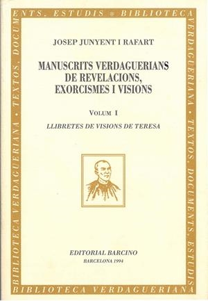 MANUSCRITS VERDAGUERIANS DE REVELACIONS, EXORCIS...1 | 9788472266537 | JUNYENT RAFART, JOSEP | Llibres.cat | Llibreria online en català | La Impossible Llibreters Barcelona