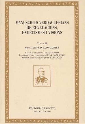 MANUSCRITS VERDAGUERIANS DE REVELACIONS EXORCISMES VOL.2 | 9788472267046 | VARIS | Llibres.cat | Llibreria online en català | La Impossible Llibreters Barcelona