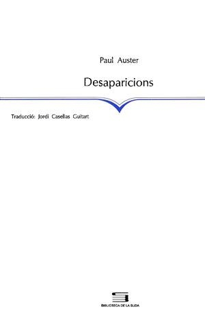 Desaparicions | 9788479352196 | Auster, Paul | Llibres.cat | Llibreria online en català | La Impossible Llibreters Barcelona