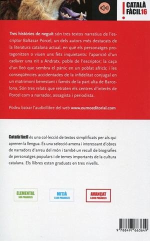 Tres històries de neguit | 9788497663649 | Baltasar Porcel | Llibres.cat | Llibreria online en català | La Impossible Llibreters Barcelona