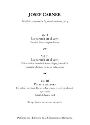 La paraula en el vent | 9788447542246 | Carner i Puigoriol, Josep | Llibres.cat | Llibreria online en català | La Impossible Llibreters Barcelona