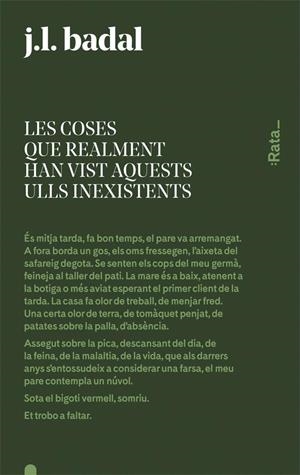 Les coses que realment han vist aquests ulls inexistents | 9788416738144 | j.l. badal | Llibres.cat | Llibreria online en català | La Impossible Llibreters Barcelona
