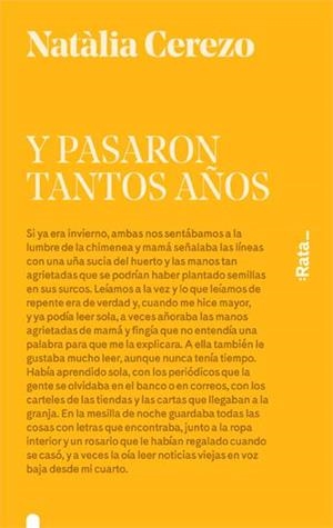 Y pasaron tantos años | 9788416738052 | Cerezo, Natàlia | Llibres.cat | Llibreria online en català | La Impossible Llibreters Barcelona