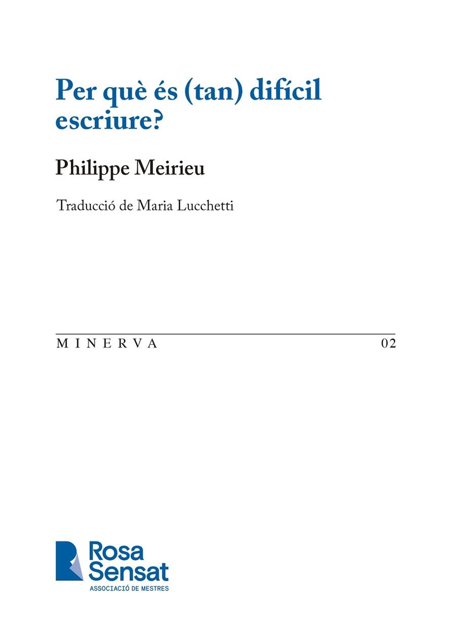 Per què és (tan) difícil escriure? | 9791399004519 | Meirieu, Philippe/Lucchetti, Maria | Llibres.cat | Llibreria online en català | La Impossible Llibreters Barcelona