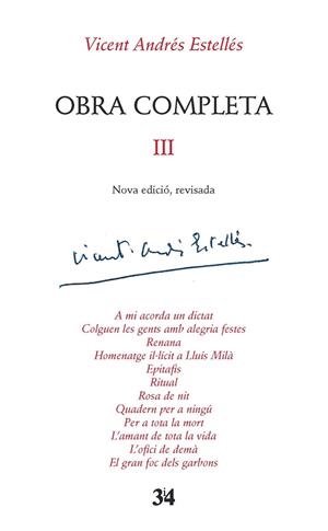 Obra completa, 3 | 9788416789658 | Estellés, Vicent Andrés | Llibres.cat | Llibreria online en català | La Impossible Llibreters Barcelona