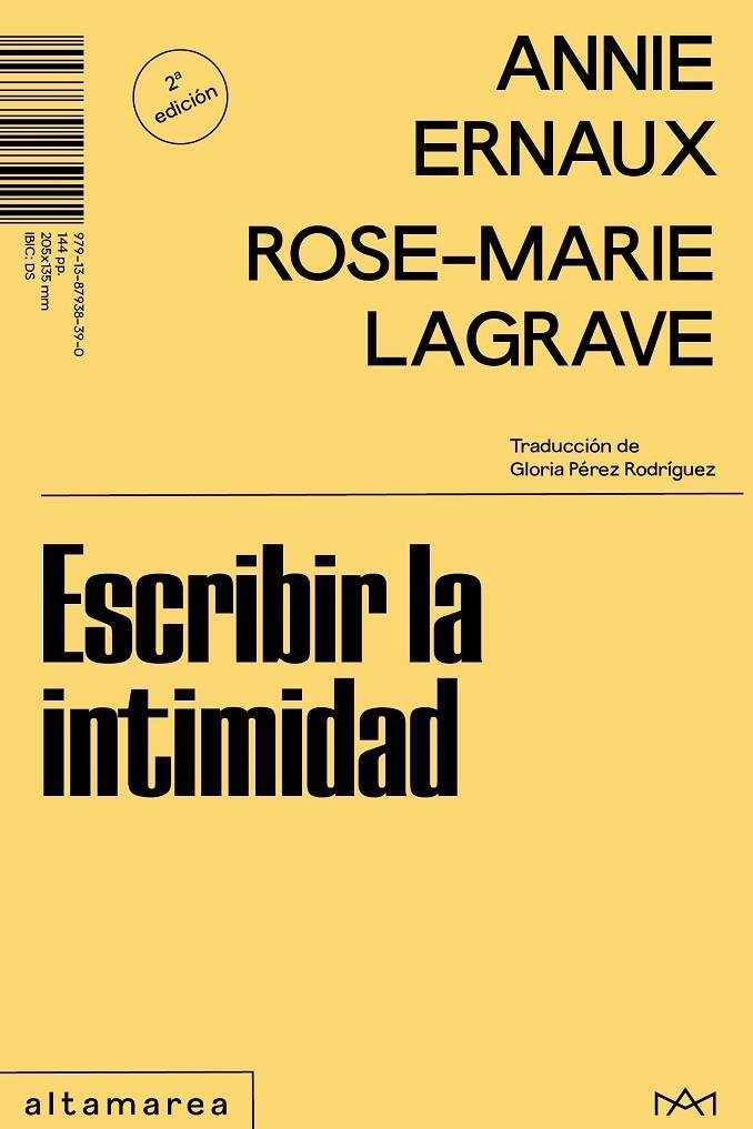 Escribir la intimidad | 9791387938390 | Ernaux, Annie/Lagrave, Rose-Marie | Llibres.cat | Llibreria online en català | La Impossible Llibreters Barcelona